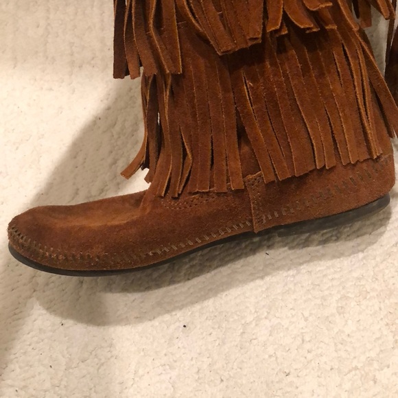 Fringe Calf High Boots - Picture 4 of 8